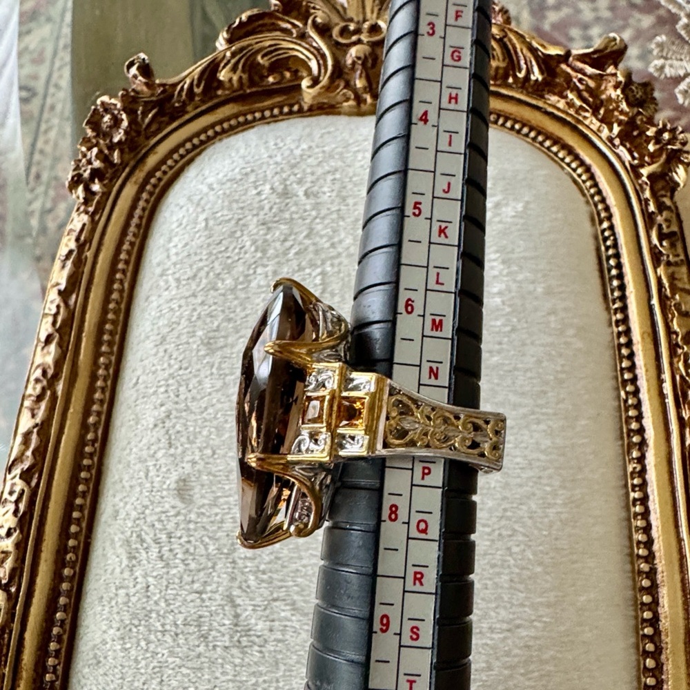 Michael Valitutti Gems En Vogue 24k Gold Over Silver Smokey Quartz N Citrine - 7 - Picture 9 of 13